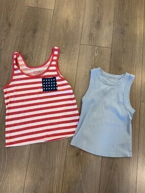 Fifth Sun 4th of July Tank + Old Navy Pale Blue Tank